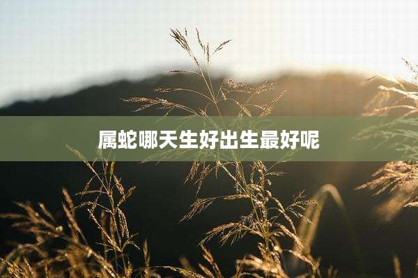 属蛇哪天生好出生最好呢