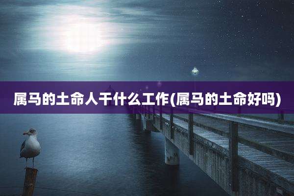 属马的土命人干什么工作(属马的土命好吗)