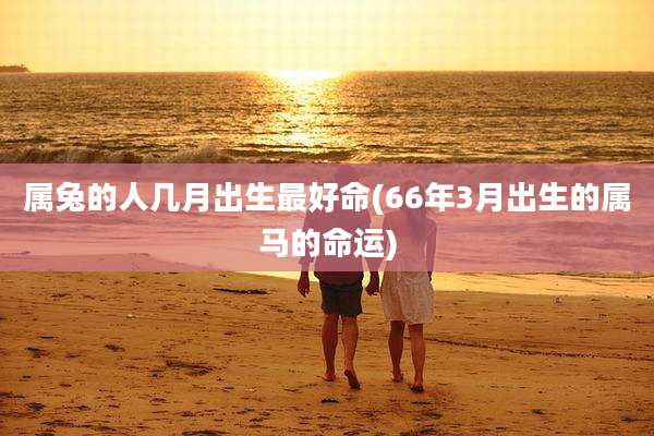 属兔的人几月出生最好命(66年3月出生的属马的命运)