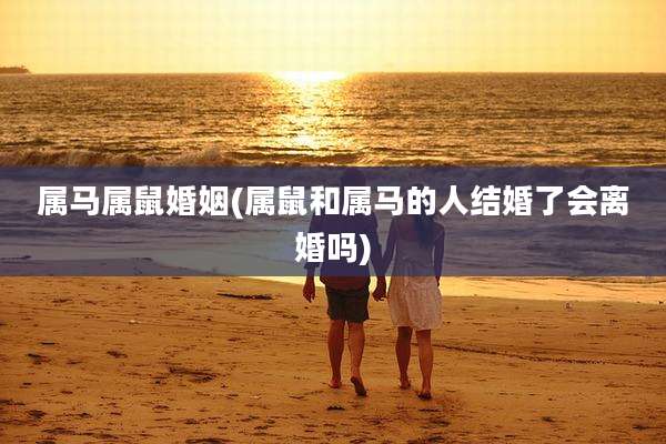 属马属鼠婚姻(属鼠和属马的人结婚了会离婚吗)