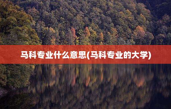 马科专业什么意思(马科专业的大学)