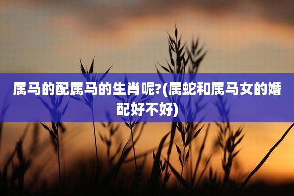 属马的配属马的生肖呢?(属蛇和属马女的婚配好不好)