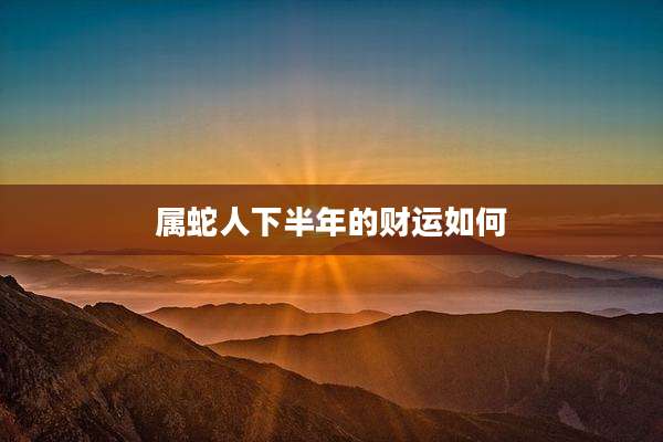 属蛇人下半年的财运如何