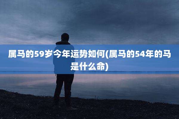 属马的59岁今年运势如何(属马的54年的马是什么命)