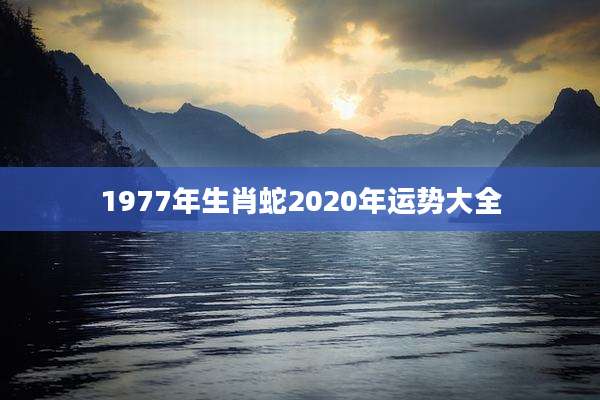 1977年生肖蛇2020年运势大全