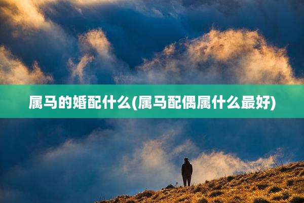 属马的婚配什么(属马配偶属什么最好)