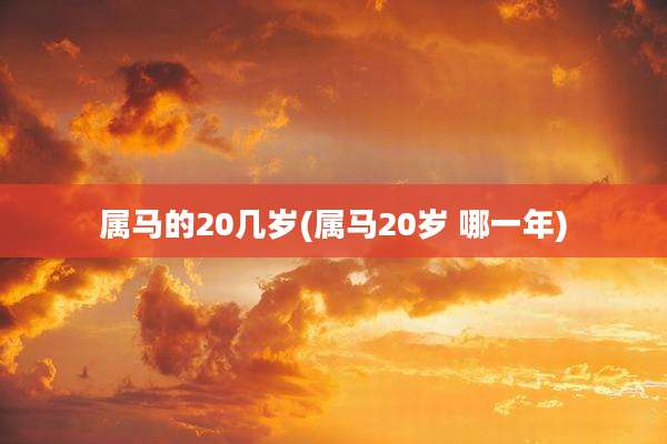 属马的20几岁(属马20岁 哪一年)