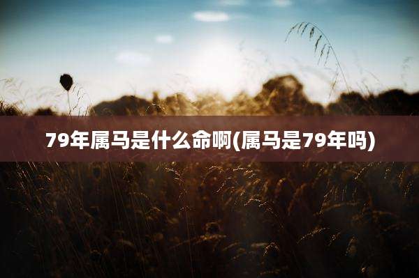 79年属马是什么命啊(属马是79年吗)