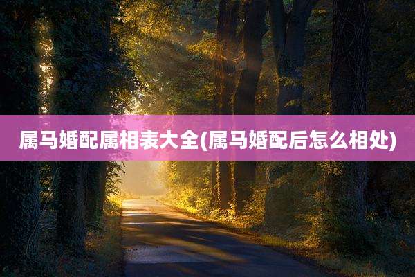 属马婚配属相表大全(属马婚配后怎么相处)