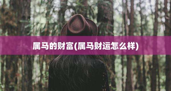 属马的财富(属马财运怎么样)