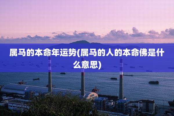 属马的本命年运势(属马的人的本命佛是什么意思)