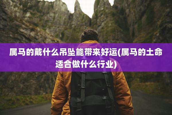 属马的戴什么吊坠能带来好运(属马的土命适合做什么行业)