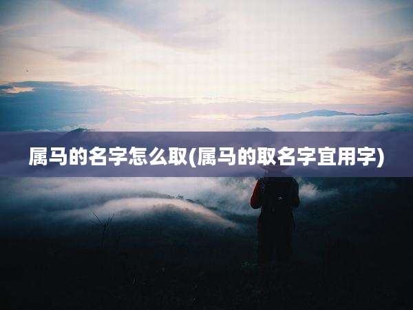 属马的名字怎么取(属马的取名字宜用字)