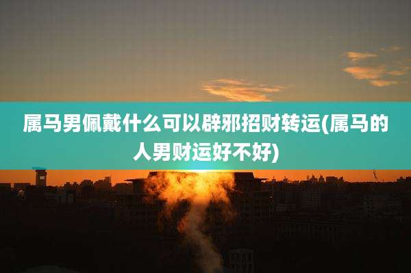 属马男佩戴什么可以辟邪招财转运(属马的人男财运好不好)