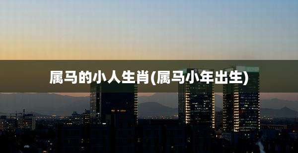 属马的小人生肖(属马小年出生)
