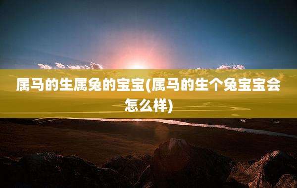 属马的生属兔的宝宝(属马的生个兔宝宝会怎么样)