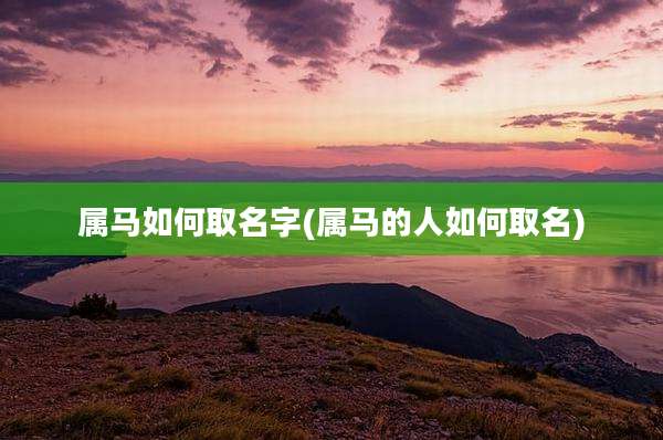 属马如何取名字(属马的人如何取名)