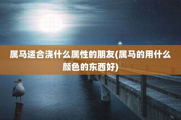 属马适合浇什么属性的朋友(属马的用什么颜色的东西好)
