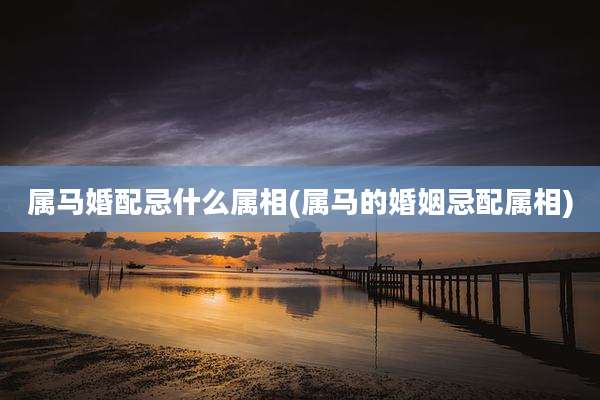 属马婚配忌什么属相(属马的婚姻忌配属相)