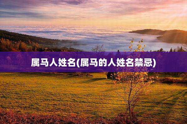 属马人姓名(属马的人姓名禁忌)