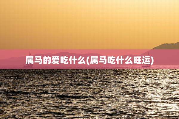 属马的爱吃什么(属马吃什么旺运)