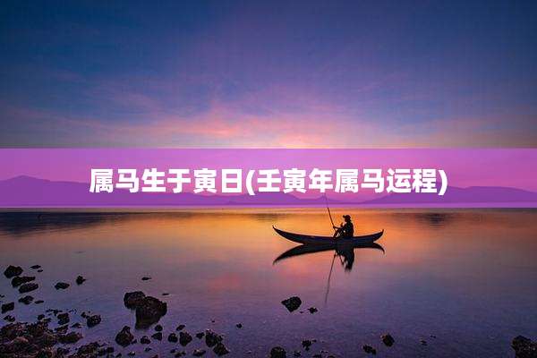 属马生于寅日(壬寅年属马运程)