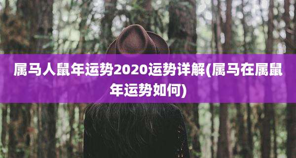 属马人鼠年运势2020运势详解(属马在属鼠年运势如何)