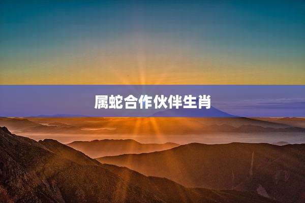 属蛇合作伙伴生肖