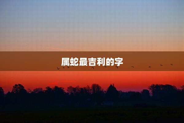 属蛇最吉利的字