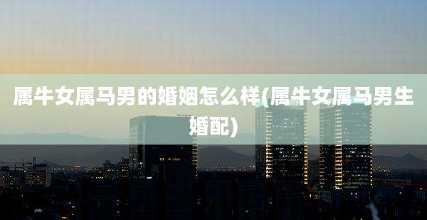属牛女属马男的婚姻怎么样(属牛女属马男生婚配)