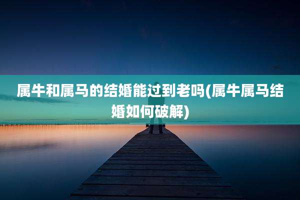 属牛和属马的结婚能过到老吗(属牛属马结婚如何破解)