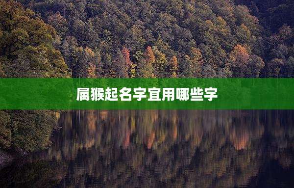 属猴起名字宜用哪些字