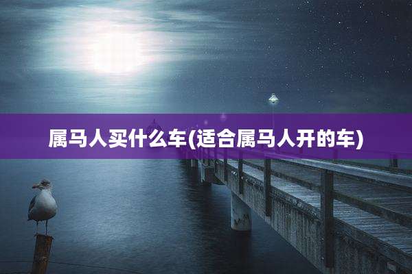 属马人买什么车(适合属马人开的车)