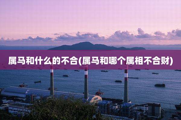 属马和什么的不合(属马和哪个属相不合财)