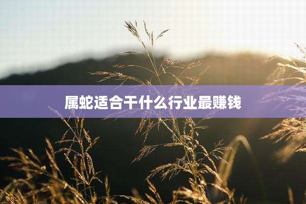 属蛇适合干什么行业最赚钱