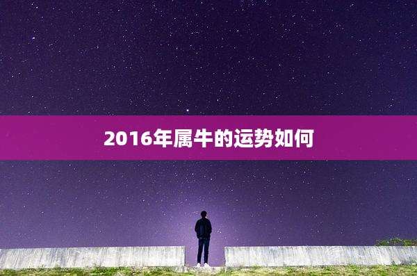 2016年属牛的运势如何