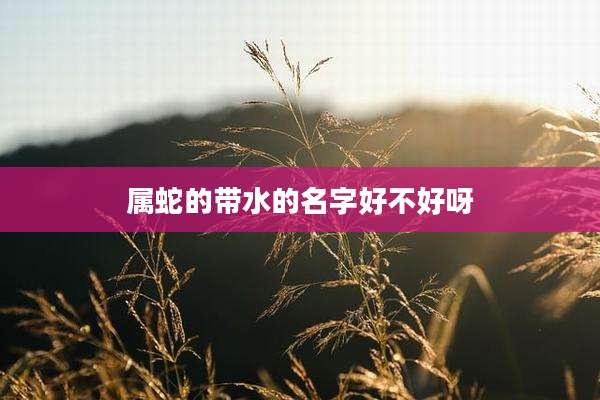 属蛇的带水的名字好不好呀