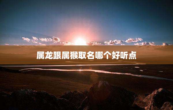 属龙跟属猴取名哪个好听点