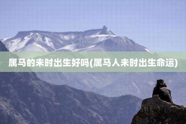 属马的未时出生好吗(属马人未时出生命运)