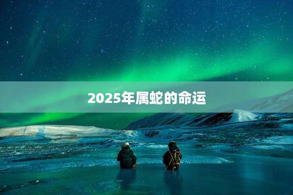 2025年属蛇的命运