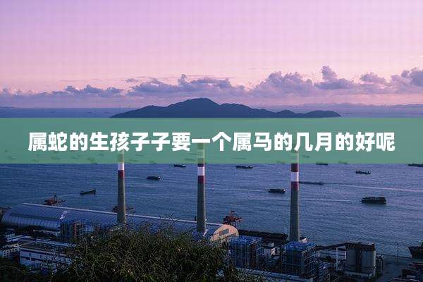 属蛇的生孩子子要一个属马的几月的好呢