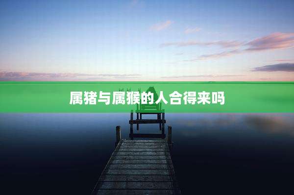 属猪与属猴的人合得来吗