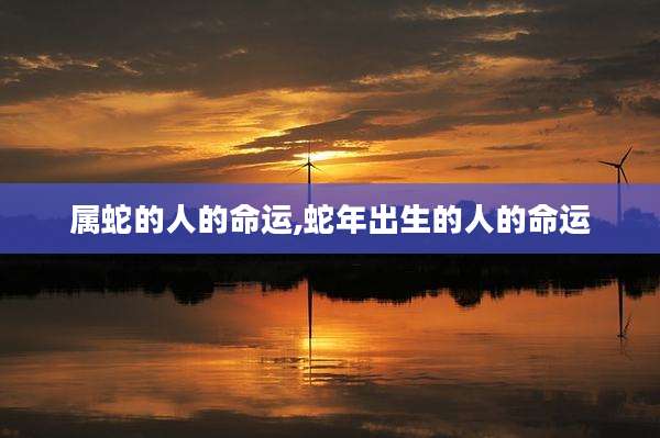 属蛇的人的命运,蛇年出生的人的命运