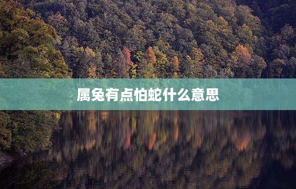 属兔有点怕蛇什么意思