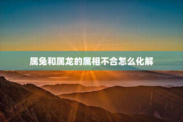 属兔和属龙的属相不合怎么化解