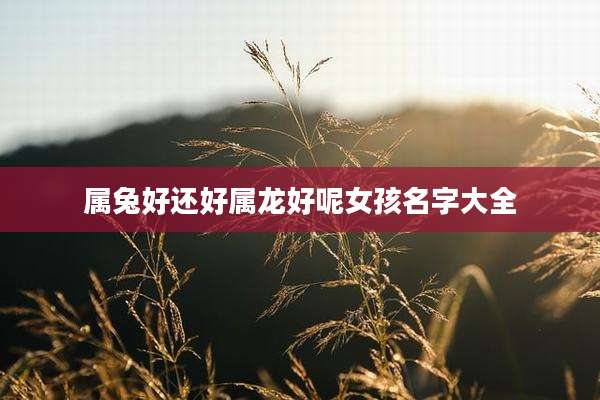 属兔好还好属龙好呢女孩名字大全