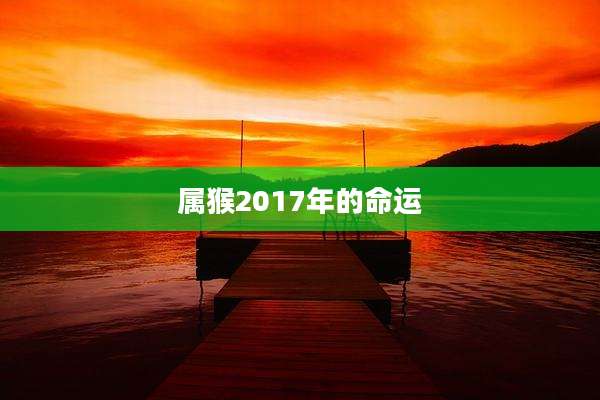 属猴2017年的命运