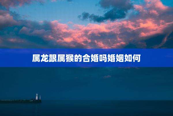 属龙跟属猴的合婚吗婚姻如何