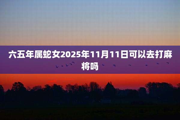 六五年属蛇女2025年11月11日可以去打麻将吗