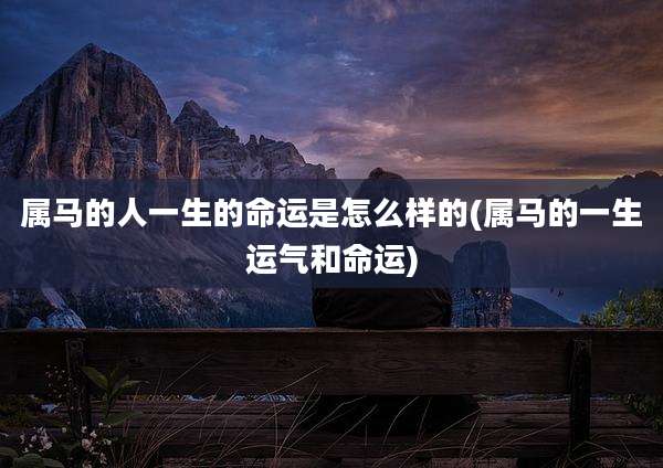 属马的人一生的命运是怎么样的(属马的一生运气和命运)